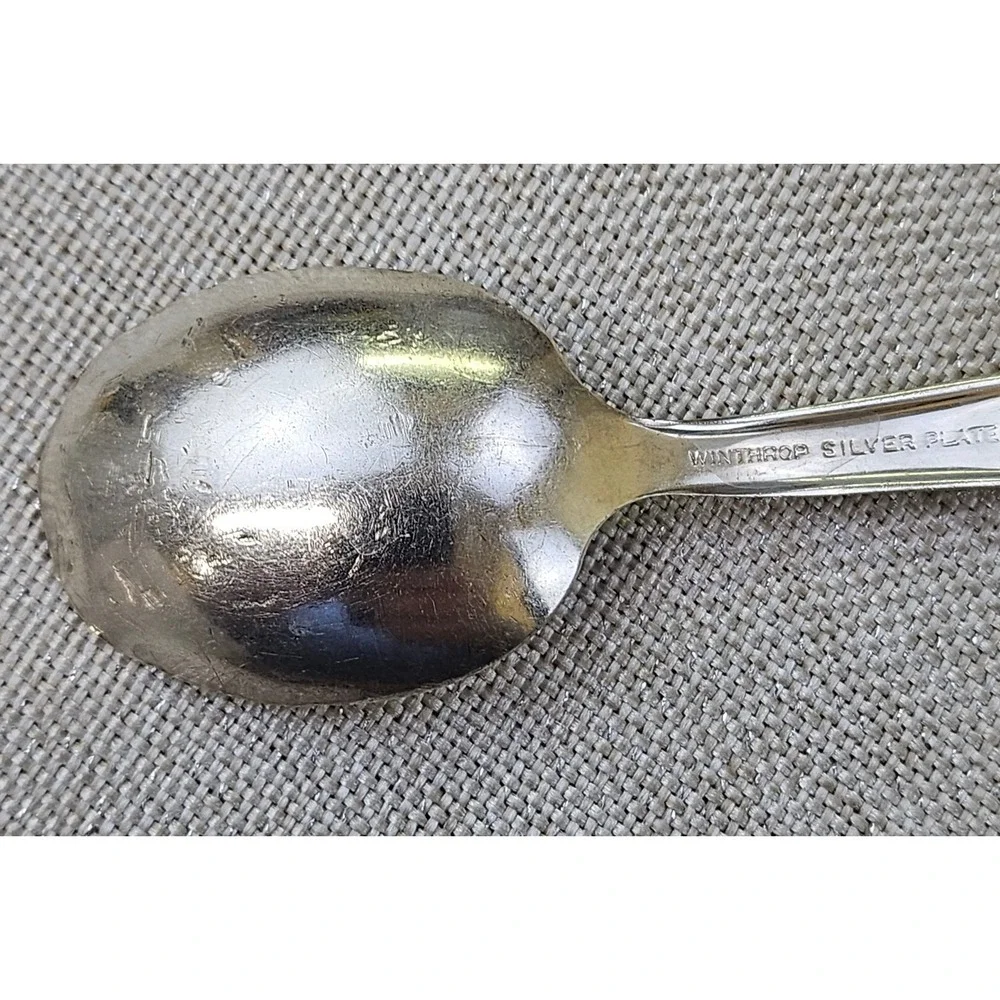 Gerber Rogers Bros Winthrop Silver Plate Baby Spoon Set 4pc Vintage Flatware